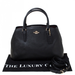 Pre Owned Coach Black Leather Christie Carryall Satchel 