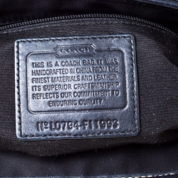 Pre Owned Coach Black Satin and Suede Tote