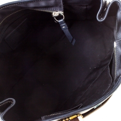 Pre Owned Coach Black Satin and Suede Tote