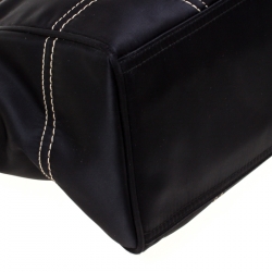 Pre Owned Coach Black Satin and Suede Tote