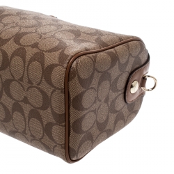 Coach Brown Signature Coated Canvas and Leather Mini Bennett Satchel