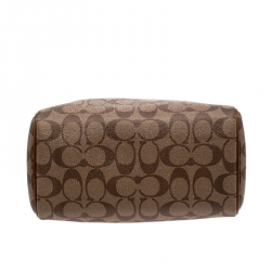 Coach Brown Signature Coated Canvas and Leather Mini Bennett Satchel