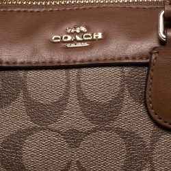 Coach Brown Signature Coated Canvas and Leather Mini Bennett Satchel