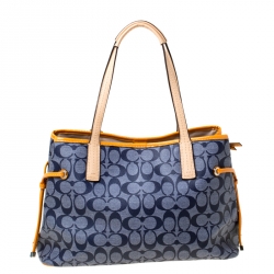Coach Multicolor Signature Coated Canvas Drawstring Tote