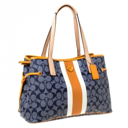Coach Multicolor Signature Coated Canvas Drawstring Tote