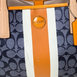 Coach Multicolor Signature Coated Canvas Drawstring Tote