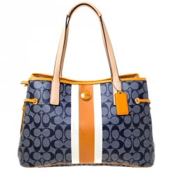 Coach Multicolor Signature Coated Canvas Drawstring Tote