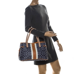Coach Multicolor Signature Coated Canvas Drawstring Tote