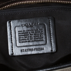 Pre Owned Coach Brown/Black Signature Coated Canvas and Leather Tote