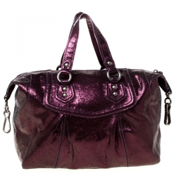 Coach Metallic Purple Shimmering Leather Shoulder Bag
