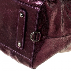 Coach Metallic Purple Shimmering Leather Shoulder Bag