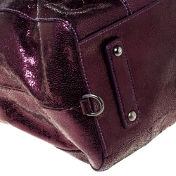 Coach Metallic Purple Shimmering Leather Shoulder Bag