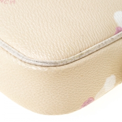 Pre Owned Coach Cream Printed Leather Sadie Crossbody Bag