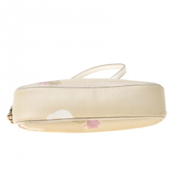 Pre Owned Coach Cream Printed Leather Sadie Crossbody Bag