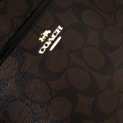 مملوكة مسبقًا Coach Brown/Black Signature Coated Canvas File Crossbody Bag