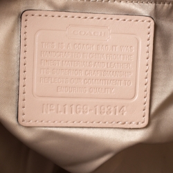 Pre Owned Coach Blush Pink Woven Leather Kristin Hobo