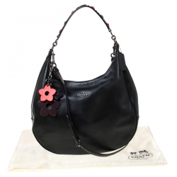 Pre Owned Coach Black Leather Harley Oxblood Hobo