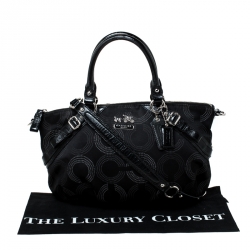 مملوكة مسبقًا حقيبة كوتش أوب أرت قماش وجلد سوداء