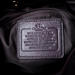 Pre Owned Coach Beige/Brown Signature Canvas and Leather Edie 31 Satchel