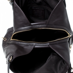 Pre Owned Coach Beige/Brown Signature Canvas and Leather Edie 31 Satchel