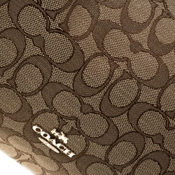 Pre Owned Coach Beige/Brown Signature Canvas and Leather Edie 31 Satchel