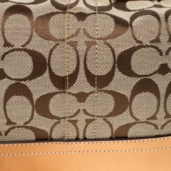 مملوكة مسبقًا Coach Tan/Beige Signature Coated Canvas and Leather Tassel Shoulder Bag