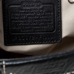 Pre Owned Coach Black Leather Hamptons Braided Satchel