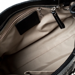 Pre Owned Coach Black Leather Hamptons Braided Satchel