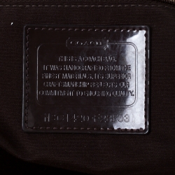 Coach Beige/Brown Signature Canvas and Patent Leather Shoulder Bag