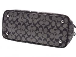 Coach Black Signature Canvas Stripe Shoulder Bag