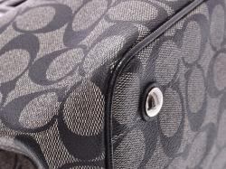 Coach Black Signature Canvas Stripe Shoulder Bag
