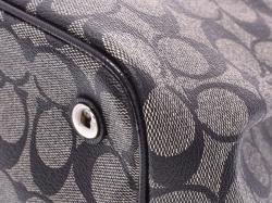 Coach Black Signature Canvas Stripe Shoulder Bag