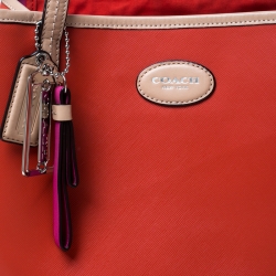 مملوكة مسبقًا Coach Tri Color Leather Shopper Tote