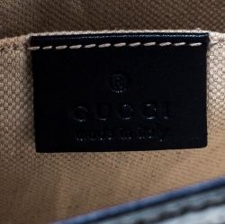 مملوكة مسبقًا Gucci Blue Guccissima Patent Leather Small Emily Chain Shoulder Bag