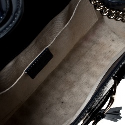 مملوكة مسبقًا Gucci Blue Guccissima Patent Leather Small Emily Chain Shoulder Bag