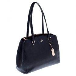 Pre Owned Coach Black Leather Christie Carryall Satchel 