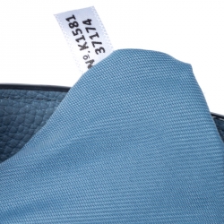 Pre Owned Coach Light Blue Floral Printed Leather Mini Crosby Tote