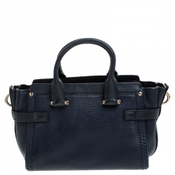 Pre Owned Coach Navy Blue Leather Swagger 20 Tote