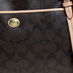 Coach Brown Coated Canvas and Leather Peyton Pocket Tote 
