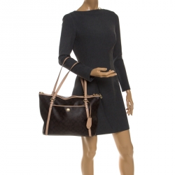 Coach Brown Coated Canvas and Leather Peyton Pocket Tote 