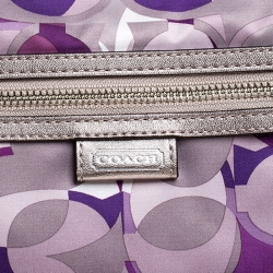 Coach Lilac Signature Canvas and Leather Hobo 