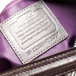 Coach Lilac Signature Canvas and Leather Hobo 