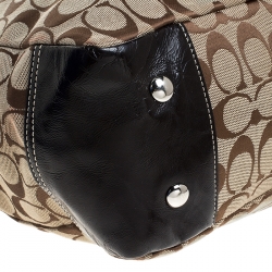 Pre Owned Coach Beige Canvas and Leather Shopper Tote