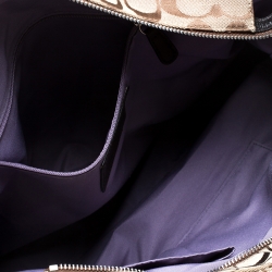 Pre Owned Coach Beige Canvas and Leather Shopper Tote