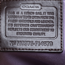 Pre Owned Coach Beige Canvas and Leather Shopper Tote