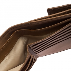 Coach Beige/Tan Signature Canvas and Leather Compact Wallet