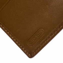  Coach Beige/Tan Signature Canvas and Leather Compact Wallet