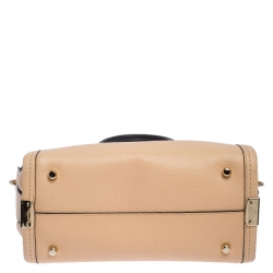 Pre Owned Coach Peach/Black Leather Swagger 27 Tote