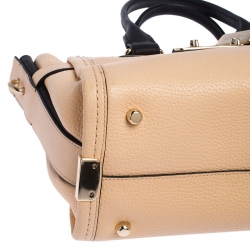 Pre Owned Coach Peach/Black Leather Swagger 27 Tote