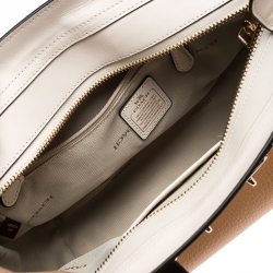 Pre Owned Coach Peach/Black Leather Swagger 27 Tote